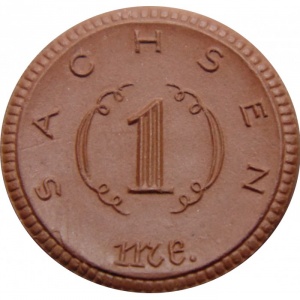 Аверс монеты Германия, 1 марка, 1920, Sachsen. Номинал в открытом орнаменте