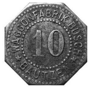 Аверс монеты Германия, 10 пфеннигов, 1917, Частный выпуск - Вагонный завод. Железо, магнетик