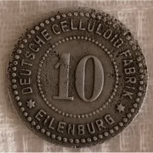 Аверс монеты Германия, 10 пфеннигов, 1917, Частный выпуск - Немецкая целлюлозная фабрика. Форма - Круг