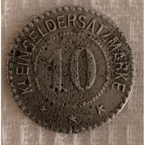 Реверс монеты Германия, 10 пфеннигов, 1917, Частный выпуск - Немецкая целлюлозная фабрика. Форма - Круг
