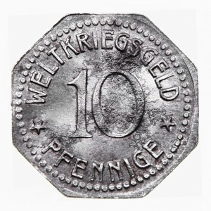 Реверс монеты Германия, 10 пфеннигов, 1918, Форма - 8-угольник
