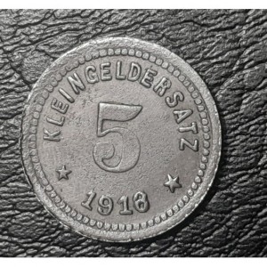 Реверс монеты Германия, 5 пфеннигов, 1918, Железо, магнетик