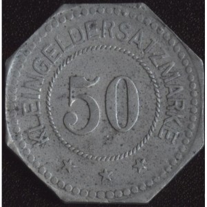Реверс монеты Германия, 50 пфеннигов, 1917, Без отверстия