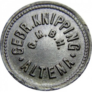 Аверс монеты Германия, 5 пфеннигов, 1917, Частный выпуск - Заклепочный завод. "G.M.B.H." на аверсе