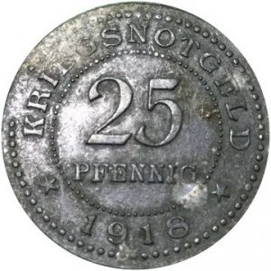 Реверс монеты Германия, 25 пфеннигов, 1918