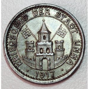 Аверс монеты Германия, 10 пфеннигов, 1917, Железо, магнетик. Гладкий гурт