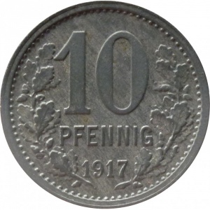 Реверс монеты Германия, 10 пфеннигов, 1917