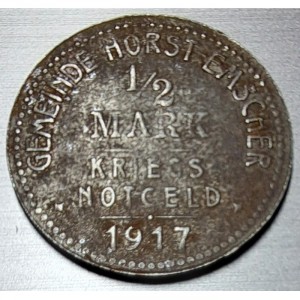 Аверс монеты Германия, ½ марки, 1917, Железо, магнетик
