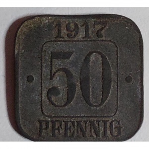 Реверс монеты Германия, 50 пфеннигов, 1917, Цинк, не магнетик