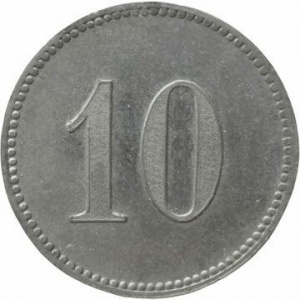 Реверс монеты Германия, 10 пфеннигов, 1917, Тюремный лагерь Мюнзинген