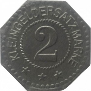 Реверс монеты Германия, 2 пфеннига, 1917