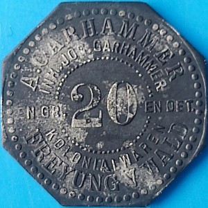 Аверс монеты Германия, 20 пфеннигов, 1917, Частный выпуск - Продуктовый магазин А.Гархаммер
