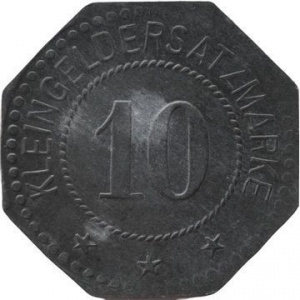 Реверс монеты Германия, 10 пфеннигов, 1917, Частный выпуск - Фабрика "Behrens" обувных колодок и штамповочных ножей