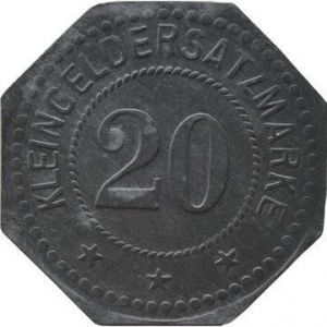 Реверс монеты Германия, 20 пфеннигов, 1917, Частный выпуск - Фабрика "Behrens" обувных колодок и штамповочных ножей