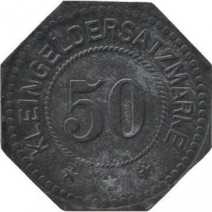 Реверс монеты Германия, 50 пфеннигов, 1917, Частный выпуск - Фабрика "Behrens" обувных колодок и штамповочных ножей