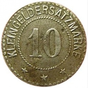 Реверс монеты Германия, 10 пфеннигов, 1917, Железо, магнетик