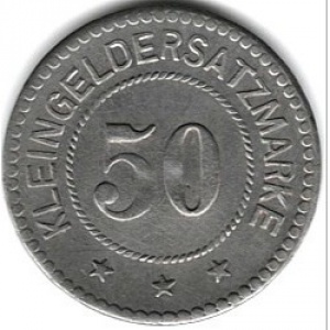 Реверс монеты Германия, 50 пфеннигов, 1917, Железо, магнетик