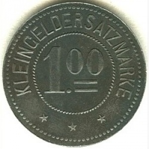Реверс монеты Германия, 1 марка, 1917, Железо, магнетик