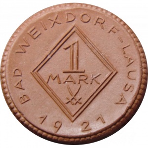 Аверс монеты Германия, 1 марка, 1921, Без позолоты