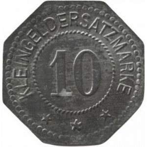 Реверс монеты Германия, 10 пфеннигов, 1917, Частный выпуск - Судостроение. Цинк, не магнетик