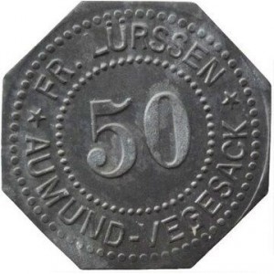 Аверс монеты Германия, 50 пфеннигов, 1917, Частный выпуск - Судостроение