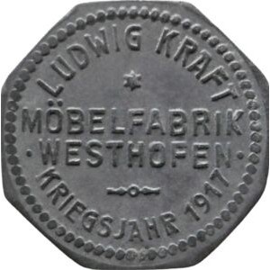 Аверс монеты Германия, 50 пфеннигов, 1917, Частный выпуск - Мебельная фабрика