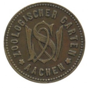 Аверс монеты Германия, 5 пфеннигов, 1917, Частный выпуск - Зоопарк. Без отверстия