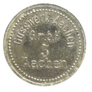 Аверс монеты Германия, 5 пфеннигов, 1917, Частный выпуск - Литейный завод. Без отверстия