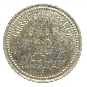 Аверс монеты Германия, 10 пфеннигов, 1917, Частный выпуск - Литейный завод. Без отверстия