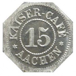 Аверс монеты Германия, 15 пфеннигов, 1920, Частный выпуск - Кафе Kaiser. Форма - 8-угольник