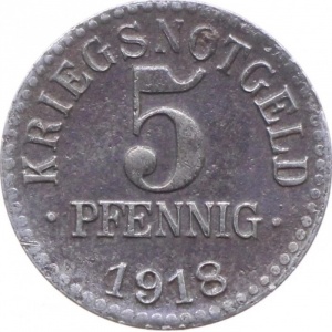 Реверс монеты Германия, 5 пфеннигов, 1918