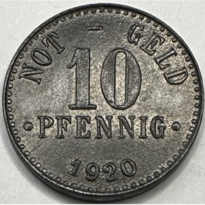 Реверс монеты Германия, 10 пфеннигов, 1920, Цинк, не магнетик