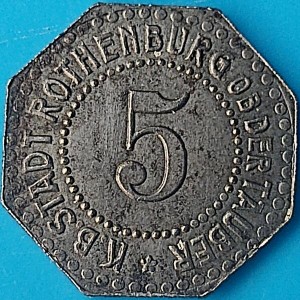 Реверс монеты Германия, 5 пфеннигов, 1917, Цинк, не магнетик
