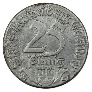 Аверс монеты Германия, 25 пфеннигов, 1921, Ворота Кобольцеллера /25 Pfennig/