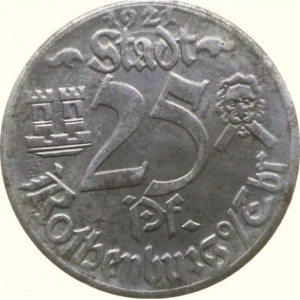 Аверс монеты Германия, 25 пфеннигов, 1921, Ворота Редера /25 Pf/