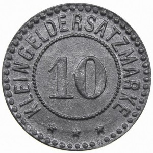 Реверс монеты Германия, 10 пфеннигов, 1917, Форма - Круг