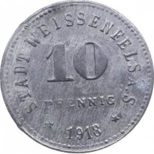 Реверс монеты Германия, 10 пфеннигов, 1918, Цинк, не магнетик. Гладкий гурт