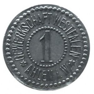 Аверс монеты Германия, 1 пфенниг, 1914, Частный выпуск - Угольная шахта