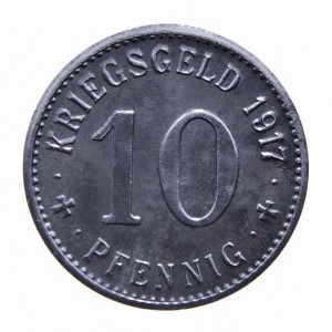 Реверс монеты Германия, 10 пфеннигов, 1917, Железо, магнетик