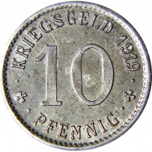 Реверс монеты Германия, 10 пфеннигов, 1919