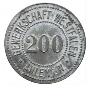Аверс монеты Германия, 200 пфеннигов, 1914, Частный выпуск - Угольная шахта. Без надчекана
