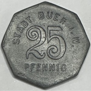 Реверс монеты Германия, 25 пфеннигов, 1918, Цинк, не магнетик