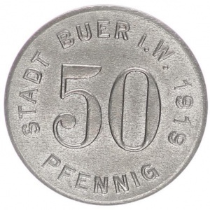 Реверс монеты Германия, 50 пфеннигов, 1919, Железо, магнетик
