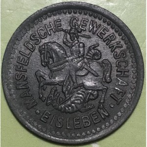 Аверс монеты Германия, 1 пфенниг, 1917, Частный выпуск - Добыча и выплавка медного сланца