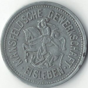Аверс монеты Германия, 10 пфеннигов, 1917, Частный выпуск - Добыча и выплавка медного сланца