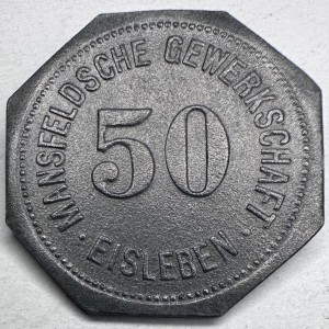 Аверс монеты Германия, 50 пфеннигов, 1918, Частный выпуск - Добыча и выплавка медного сланца