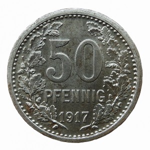 Реверс монеты Германия, 50 пфеннигов, 1917, Железо, магнетик