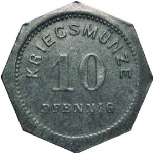 Реверс монеты Германия, 10 пфеннигов, 1917, Цинк, не магнетик