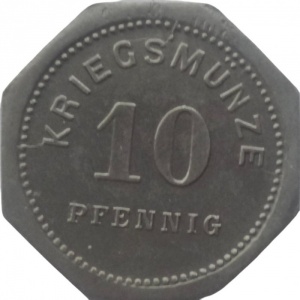 Реверс монеты Германия, 10 пфеннигов, 1917, Железо, магнетик