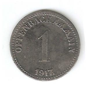 Аверс монеты Германия, 1 пфенниг, 1917, Цинк /серый цвет/